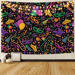 imageKYKU Mardi Gras House Decorations Mardi Gras Wall Hanging Carnival Tapestry for Bedroom Room Decor Living Party 591 x 591