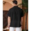 imageKYKU Linen Shirts for Men Casual Cotton Mens Short Sleeve Button Down Shirts Beach Wedding Summer Clothes with PocketBlack Cotton Linen Mens Shirts