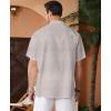 imageKYKU Linen Shirts for Men Casual Cotton Mens Short Sleeve Button Down Shirts Beach Wedding Summer Clothes with PocketTaupe Cotton Linen Mens Shirts