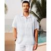imageKYKU Linen Shirts for Men Casual Cotton Mens Short Sleeve Button Down Shirts Beach Wedding Summer Clothes with PocketWhite Cotton Linen Mens Shirts