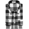 imageKYKU Mens Flannel Shirts Soft Long Sleeve Button Down Shirt DoubleSided Plaid Print Two PocketsBlack White Buffalo Plaid Flannel Shirt for Men