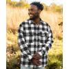 imageKYKU Mens Flannel Shirts Soft Long Sleeve Button Down Shirt DoubleSided Plaid Print Two PocketsBlack White Buffalo Plaid Flannel Shirt for Men
