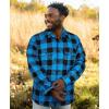 imageKYKU Mens Flannel Shirts Soft Long Sleeve Button Down Shirt DoubleSided Plaid Print Two PocketsBlue Black Buffalo Plaid Flannel Shirt for Men