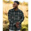 imageKYKU Mens Flannel Shirts Soft Long Sleeve Button Down Shirt DoubleSided Plaid Print Two PocketsDark Green Navy White Plaid Flannel Shirt for Men