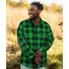 imageKYKU Mens Flannel Shirts Soft Long Sleeve Button Down Shirt DoubleSided Plaid Print Two PocketsGreen Black Buffalo Plaid Flannel Shirt for Men