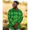 imageKYKU Mens Flannel Shirts Soft Long Sleeve Button Down Shirt DoubleSided Plaid Print Two PocketsGreen Plaid Casual Flannel Shirt for Men