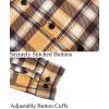 imageKYKU Mens Flannel Shirts Soft Long Sleeve Button Down Shirt DoubleSided Plaid Print Two PocketsMustard Yellow Brown Plaid Flannel Shirt for Men