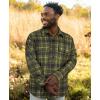 imageKYKU Mens Flannel Shirts Soft Long Sleeve Button Down Shirt DoubleSided Plaid Print Two PocketsOlive Green Plaid Flannel Shirt for Men