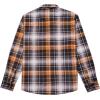 imageKYKU Mens Flannel Shirts Soft Long Sleeve Button Down Shirt DoubleSided Plaid Print Two PocketsOrange Grey Plaid Flannel Shirt for Men