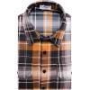 imageKYKU Mens Flannel Shirts Soft Long Sleeve Button Down Shirt DoubleSided Plaid Print Two PocketsOrange Grey Plaid Flannel Shirt for Men