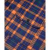imageKYKU Mens Flannel Shirts Soft Long Sleeve Button Down Shirt DoubleSided Plaid Print Two PocketsOrange Navy Plaid Flannel Shirt for Men