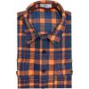 imageKYKU Mens Flannel Shirts Soft Long Sleeve Button Down Shirt DoubleSided Plaid Print Two PocketsOrange Navy Plaid Flannel Shirt for Men