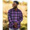imageKYKU Mens Flannel Shirts Soft Long Sleeve Button Down Shirt DoubleSided Plaid Print Two PocketsPurple Black Buffalo Plaid Flannel Shirt for Men