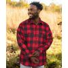 imageKYKU Mens Flannel Shirts Soft Long Sleeve Button Down Shirt DoubleSided Plaid Print Two PocketsRed Black Buffalo Plaid Flannel Shirt for Men