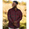 imageKYKU Mens Flannel Shirts Soft Long Sleeve Button Down Shirt DoubleSided Plaid Print Two PocketsRed Black Plaid Flannel Shirt for Men