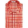 imageKYKU Mens Flannel Shirts Soft Long Sleeve Button Down Shirt DoubleSided Plaid Print Two PocketsRust Cream Plaid Flannel Shirt for Men