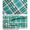 imageKYKU Mens Flannel Shirts Soft Long Sleeve Button Down Shirt DoubleSided Plaid Print Two PocketsTeal Green White Plaid Flannel Shirt for Men