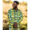 imageKYKU Mens Flannel Shirts Soft Long Sleeve Button Down Shirt DoubleSided Plaid Print Two PocketsYellow Green Plaid Flannel Shirt for Men