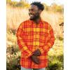 imageKYKU Mens Flannel Shirts Soft Long Sleeve Button Down Shirt DoubleSided Plaid Print Two PocketsYellow Orange Red Plaid Flannel Shirt for Men