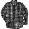 Black White Plaid Flannel Shirt for Men