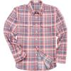 Coral Slate Blue Plaid Flannel Shirt for Men