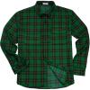 Dark Green Black Plaid Flannel Shirt for Men