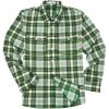 Dark Green White Plaid Flannel Shirt for Men