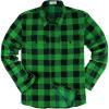 Green Black Buffalo Plaid Flannel Shirt for Men