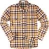 Mustard Yellow Brown Plaid Flannel Shirt for Men