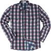Navy Teal Beige Plaid Flannel Shirt for Men