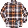 Orange Grey Plaid Flannel Shirt for Men
