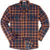 Orange Navy Plaid Flannel Shirt for Men