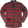 Red Teal Plaid Flannel Shirt for Men