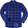 Royal Blue Black Buffalo Plaid Flannel Shirt Men