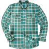 Teal Green White Plaid Flannel Shirt for Men