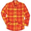 Yellow Orange Red Plaid Flannel Shirt for Men