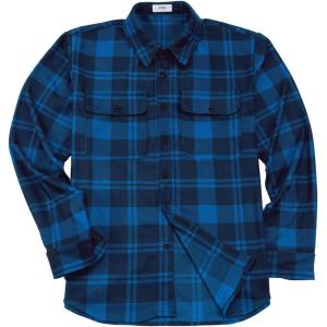 imageKYKU Mens Flannel Shirts Soft Long Sleeve Button Down Shirt DoubleSided Plaid Print Two PocketsBlue Navy Plaid Flannel Shirt for Men