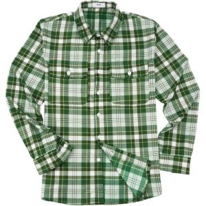 imageKYKU Mens Flannel Shirts Soft Long Sleeve Button Down Shirt DoubleSided Plaid Print Two PocketsDark Green White Plaid Flannel Shirt for Men