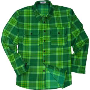imageKYKU Mens Flannel Shirts Soft Long Sleeve Button Down Shirt DoubleSided Plaid Print Two PocketsGreen Plaid Casual Flannel Shirt for Men