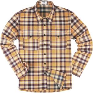 imageKYKU Mens Flannel Shirts Soft Long Sleeve Button Down Shirt DoubleSided Plaid Print Two PocketsMustard Yellow Brown Plaid Flannel Shirt for Men