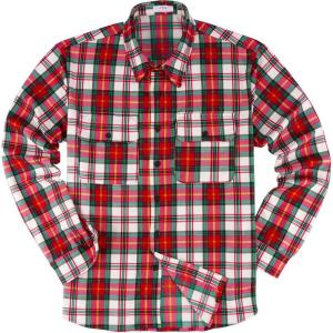 imageKYKU Mens Flannel Shirts Soft Long Sleeve Button Down Shirt DoubleSided Plaid Print Two PocketsRed White Green Plaid Flannel Shirt for Men