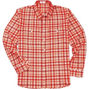 imageKYKU Mens Flannel Shirts Soft Long Sleeve Button Down Shirt DoubleSided Plaid Print Two PocketsRust Cream Plaid Flannel Shirt for Men