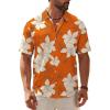 Orange Beige Hawaiian Shirt for Men
