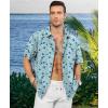 image:imageKYKU Mens Hawaiian Shirt Short Sleeve  Tropical Summer Beach Button Down Shirt with PocketBlue Floral Mens Hawaiian Shirt