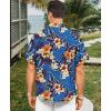 image:imageKYKU Mens Hawaiian Shirt Short Sleeve  Tropical Summer Beach Button Down Shirt with PocketBlue Flower Mens Hawaiian Shirt