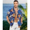 image:imageKYKU Mens Hawaiian Shirt Short Sleeve  Tropical Summer Beach Button Down Shirt with PocketBlue Flower Mens Hawaiian Shirt