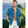 image:imageKYKU Mens Hawaiian Shirt Short Sleeve  Tropical Summer Beach Button Down Shirt with PocketBlue Leaf Mens Hawaiian Shirt