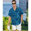 image:imageKYKU Mens Hawaiian Shirt Short Sleeve  Tropical Summer Beach Button Down Shirt with PocketBlue Leaf Mens Hawaiian Shirt