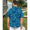 image:imageKYKU Mens Hawaiian Shirt Short Sleeve  Tropical Summer Beach Button Down Shirt with PocketBlue Leaf Mens Hawaiian Shirt