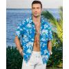 image:imageKYKU Mens Hawaiian Shirt Short Sleeve  Tropical Summer Beach Button Down Shirt with PocketBlue Palm Tree Mens Hawaiian Shirt